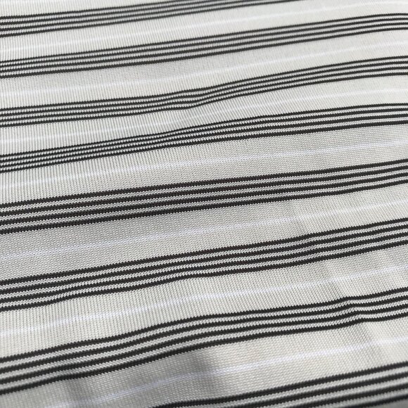 Izod Mens Cool FX Striped Polo Shirt Size L Gray & White Golf - Picture 3 of 6